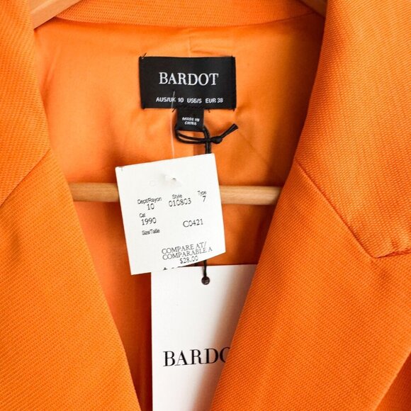 Bardot Orange Classic Double Breasted Blazer 6/S - Picture 4 of 5